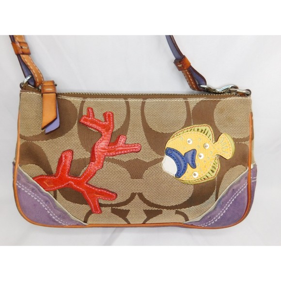 COACH Y2K Limited Edition Signature Fish Coral Applique Mini Baguette - Picture 3 of 12
